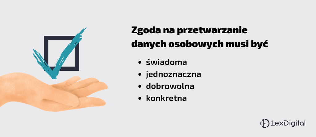 zasady uzyskania zgody na przetwarzanie danych